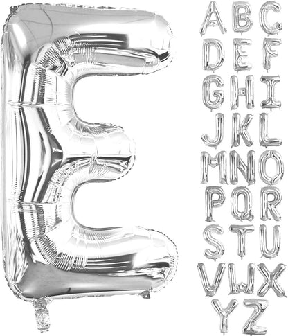 Lovoir 40 Inch Large Silver Letter E Balloons Big Size Jumbo Mylar Foil Helium by Lovoir