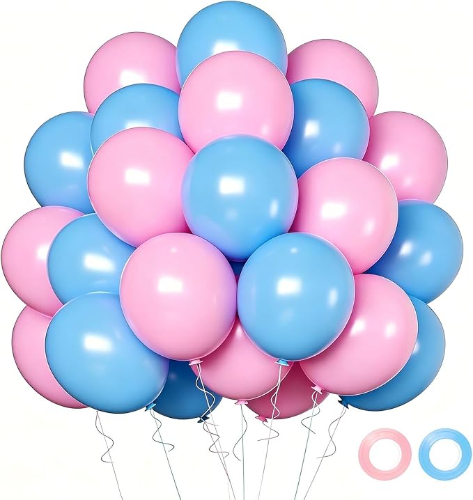 Pink and Blue Balloons by Qmraercu