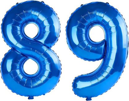 40 Inch Number 89 Balloons for 89th Birthday Party Decorations, 0-100 Dark Blue by FOBELEC