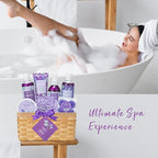 Bath & Shower Spa Basket Gift Set, Perfume Scent spa kit for women w/ Shower Gel, Bubble Bath,Lotions, Bath and Body Christmas Gifts for Women, Self Care Gifts Basket for Her, Birthday Gifts
