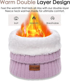 Neck Warmer Gaiter, Winter Fleece Lined Face Mask Scarf for Men Women, Thick Warm Cold Weather Running Ski Neck Cover