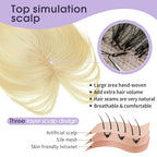 Hair Topper for Women with Thinning Hair, Lightweight & Add Volume Hairpiece for White HairRoots Cover, Changing Hairstyle, Trendy and Comfortable Design