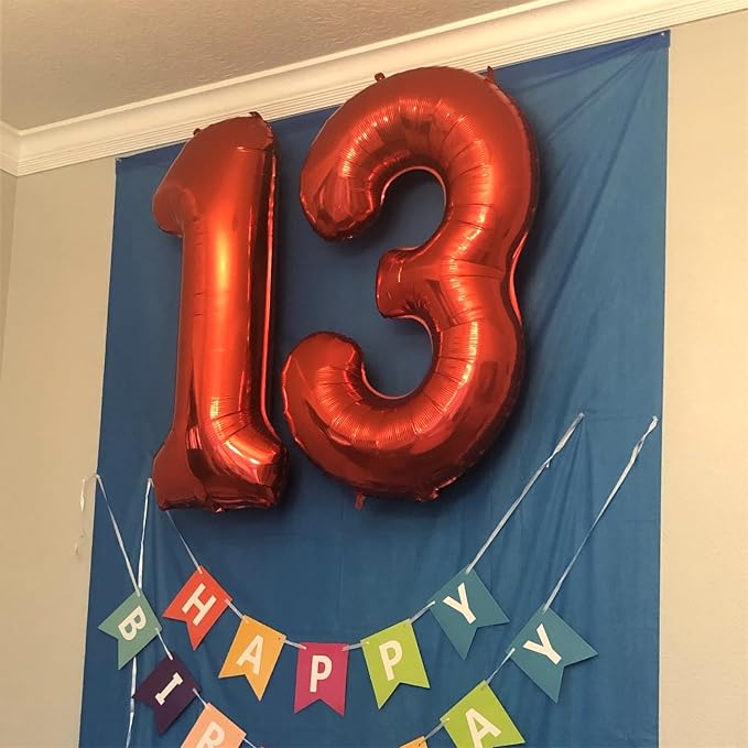 Red 1 Balloon Number for 1st Girls Birthday, 40 Inch Number Foil Balloons 0-9 - Image 6