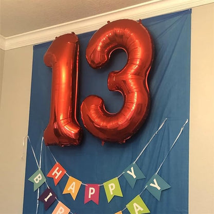 Red 1 Balloon Number for 1st Girls Birthday, 40 Inch Number Foil Balloons 0-9 - Image 6