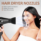 Beaupretty 2pcs Universal Hair Dryer Nozzle Attachment For Salon Styling Concentrator And Diffuser Tips For Blow Dryers For Curly Hair Hairdressing Accessories Black