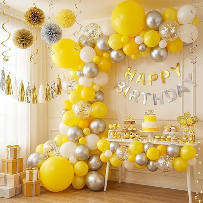 APLANET 150pcs Yellow Balloons Different Sizes 18 12 10 5 Inch Latex Balloon - Image 7