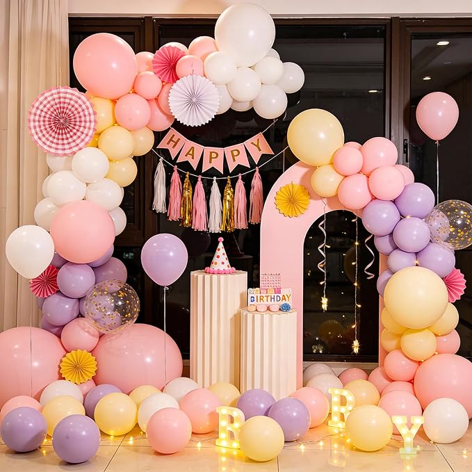 Pink Balloons 125 pcs Different Sizes of 8 12 10 5 Inch Pastel Baby Soft Pink - Image 7