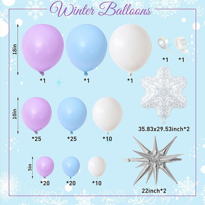 Winter Wonderland Balloon Arch Garland Kit, Baby Blue Purple Balloons - Image 2