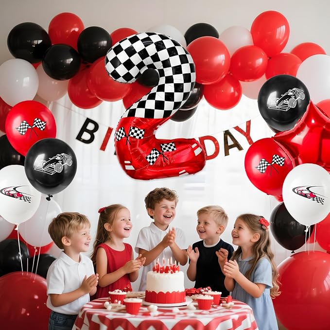 1 pack racing theme 40-inch digital foil balloon, featuring black and white - Image 6
