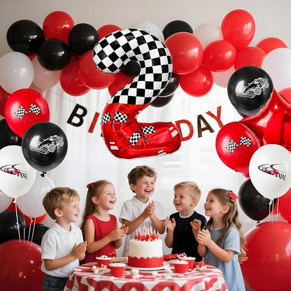 1 pack racing theme 40-inch digital foil balloon, featuring black and white - Image 6