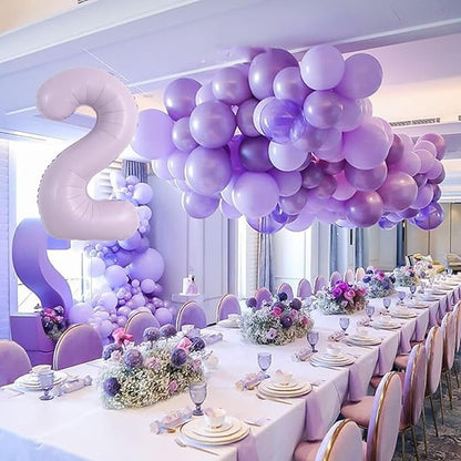 TONIFUL 40 Inch Pastel Purple Number 2 Balloon – Big Lilac Mylar Foil Number - Image 3