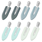 No Bend, No Crease Duckbill Clips for Salon Hairstyling and Makeup - 8 Pcs Flat Alligator Hair Barrettes for Women and Girls (Blue)