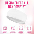 Styla Hair Headbands for Women Stretch Fashion Head Bands 10 Pack Non-Slip Head Wraps Great for Spa, Sports, Yoga, Pilates, Running, Gym Headband, Workouts (White)