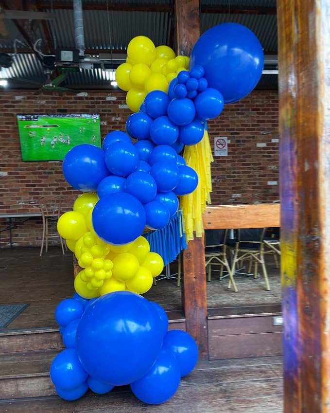 Blue and Yellow Balloons Garland Arch Kit 154Pcs - Image 5