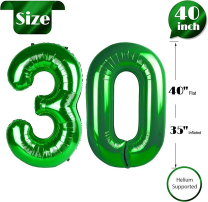 Green Number 30 Balloon 40 Inch, 30th Birthday Party Decorations Men Women | - Image 5