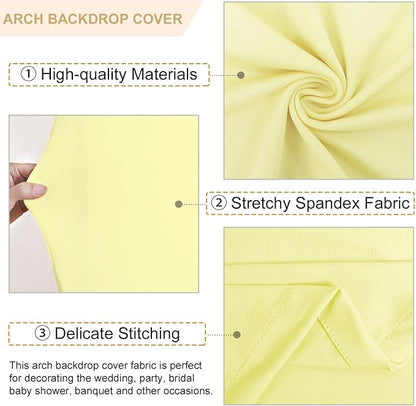 FANPROMS Arch Covers Set of 2 Yellow Wedding Arch Cover 6FT 7.2FT Arch Stand - Image 3