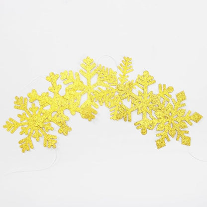 Gold Snowflake-Snow Christmas Party-Decorations Garland - Image 3