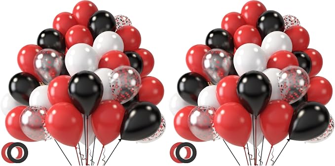 LovesTown 60PCS Black Red Balloon Garland Kit, 12inch Arch Kit Confetti by Lovestown