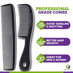 MARS Wellness 4 Piece Professional Comb Set Black BULK 20 Pack - USA MADE - Fine Pro Tail, Dresser Hair Comb Styling Comb - for Men Women - Parting Teasing and Styling