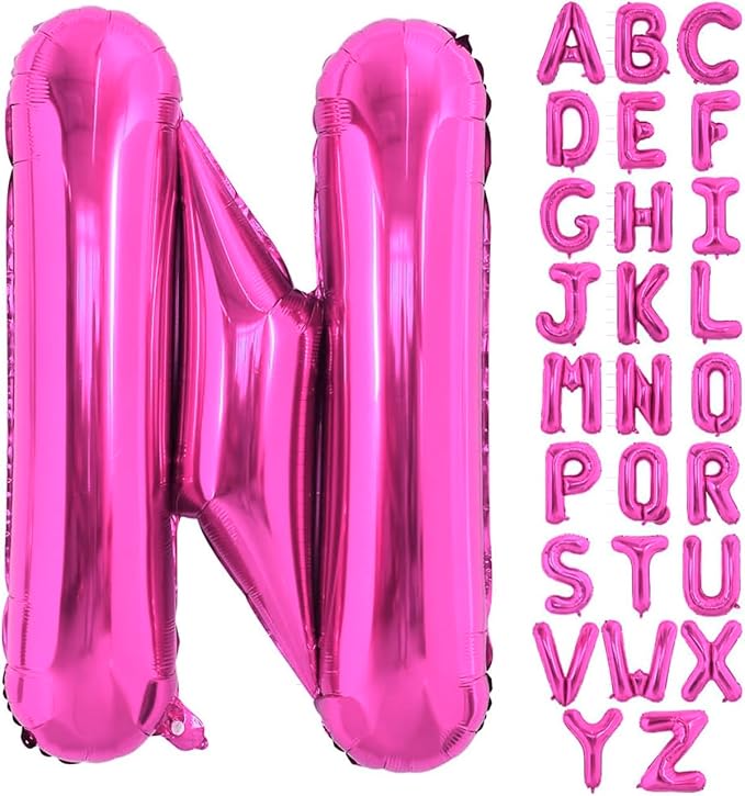 Hot Pink Letter N Balloons, N Letter Balloon 40 Inch Foil N Balloon | Hot Pink by BBPOOL