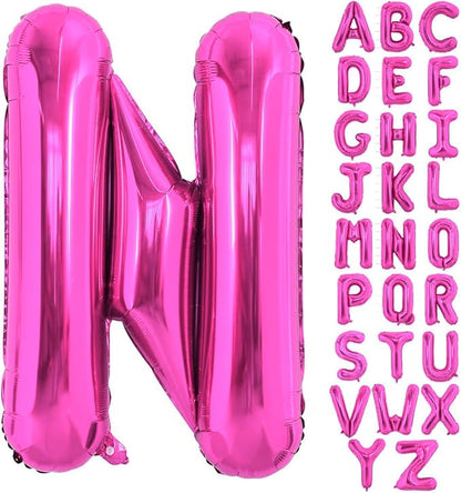 Hot Pink Letter N Balloons, N Letter Balloon 40 Inch Foil N Balloon | Hot Pink by BBPOOL