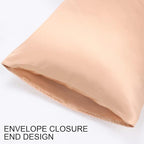 uxcell 2 Pack Silk Satin Pillowcase for Hair and Skin, Cool, Silky, Soft Breathable Pillow Cases Standard Size 20x26 Inch Sateen Pillowcase Champagne with Envelope Closure