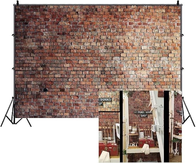 10x8ft Vintage Red Brick Wall Photo Backdrop Newborn Baby Girls Adults Portrait by Unknown