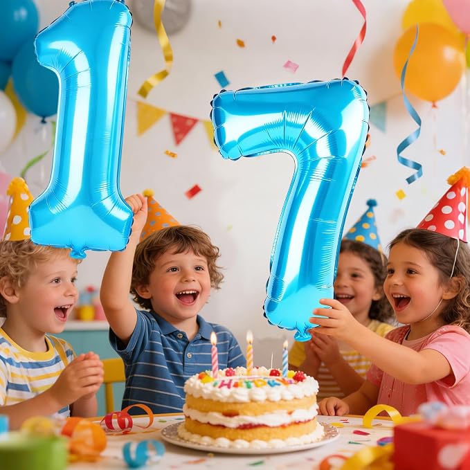 40 Inch Number 17 Balloons for 17th Birthday Party Decorations, 0-100 Jewelry - Image 2
