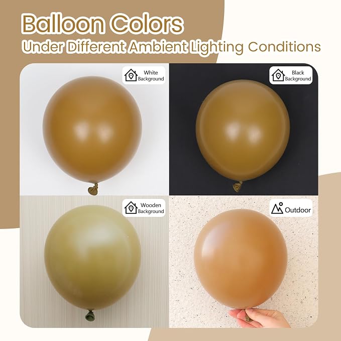 Awenztech 122pcs Brown Latex Balloons in 18 12 10 5 inches | Baby Shower - Image 5
