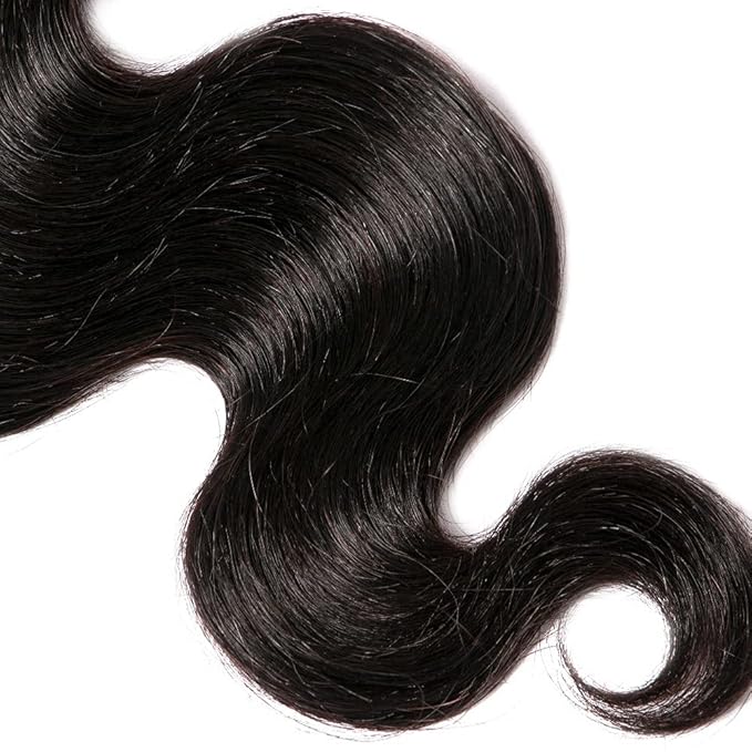 Human Hair Bundles Color 1B Body Wave Bundles Hair Extensions Grade 8A Virgin Remy Hair 1 Bundle 26 Inch Double Weft Natural Black Body Wave Hair Weave