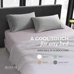 Beckham Hotel Collection Cooling Pillowcases for Hot Sleepers, King Size Set of 2, Cool Bedding, Envelope Closure, Silky Soft, Breathable, Moisture-Wicking, Dark Gray