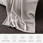 100% Silk Pillow Cases 2 Pack King Size Mulberry Silk Pillowcase for Hair and Skin Set of 2 Highest Grade 6A Silk Soft Breathable Cooling with Hidden Zipper, Grey