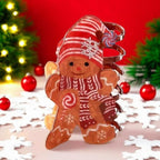 Christmas Hair Clips Gingerbread Man Hair Claw Clips with Red Hat Scarf Design Snowflake Candy Cane Hair Barrettes Cartoon Pattern Xmas Hair Accessories Funny Christmas New Year Claw Clip for Women