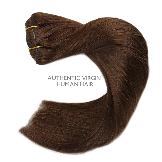 WENNALIFE Clip in Hair Extensions, 150g 24 Inch 9pcs Chocolate Brown Remy Hair Thicker Double Weft Extensiones De Cabello Humano Con Clip Ins Straight Full Volume