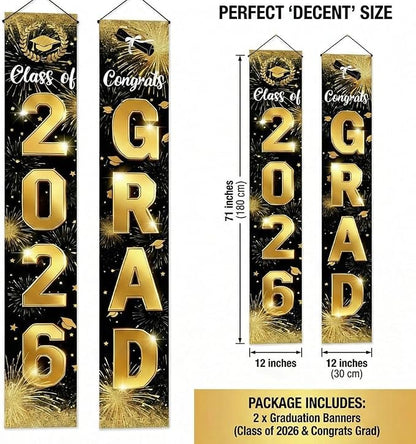 2026 Graduation Decorations Door Porch Banner, Graduation Party Decorations - Image 2