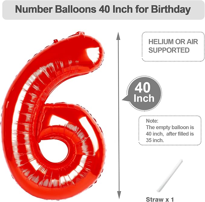 Birthday Number Balloons 40 Inch 5 Balloon - Image 5