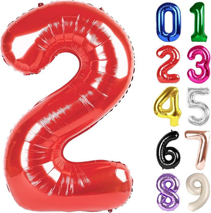 2 Balloon - Red Birthday Number Balloons, 40 Inch Decorations Men Women | Red by ALPHADELTAPI