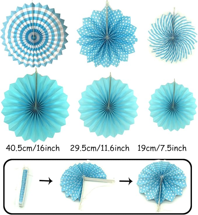 Party Decoration, Pom Poms Flowers, Garlands String Polka Dot and Triangle - Image 2