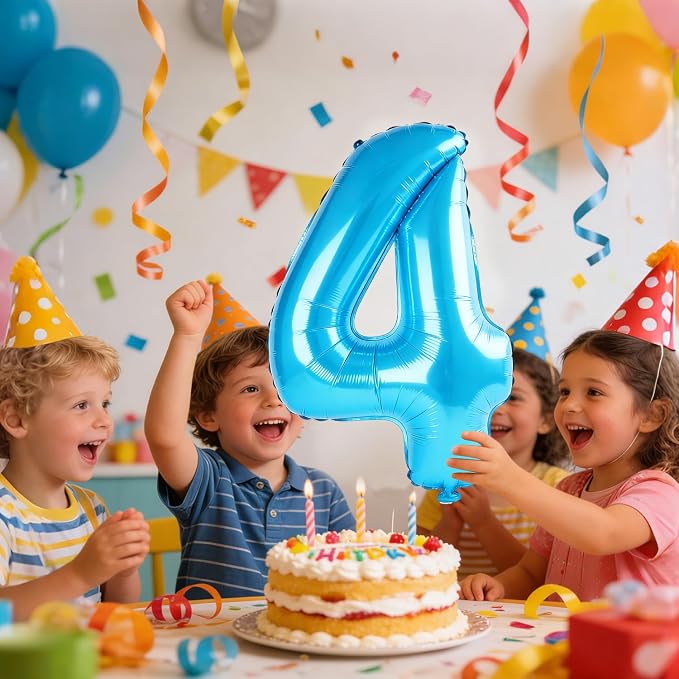 40 Inch Number 4 Balloons for 4th Birthday Party Decorations, 0-100 Jewelry - Image 2