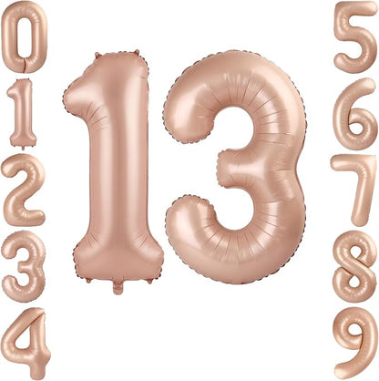 40 Inch Caramel Foil Number 13 Balloon by TNCDJKPA