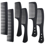 6PCS Large Wide Tooth Comb Set Detangling Shower Hair Comb Professional Carbon Fiber Cutting Comb for Women&Men's Wet Dry Curly Long Hair Anti Static Heat Resistant Comb Reduce Hair Loss and Breakage