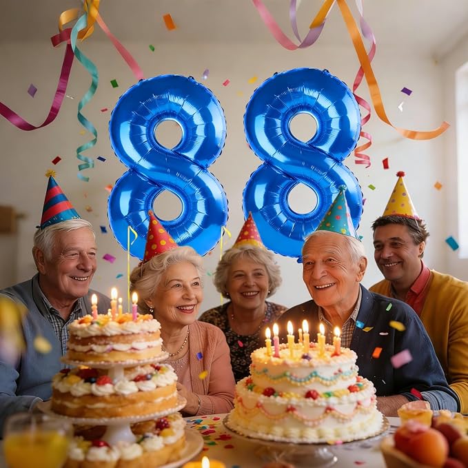 40 Inch Number 88 Balloons for 88th Birthday Party Decorations, 0-100 Dark Blue - Image 2