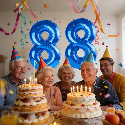 40 Inch Number 88 Balloons for 88th Birthday Party Decorations, 0-100 Dark Blue - Image 2