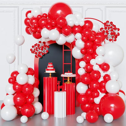 Red and White Balloons Arch Kit, Mother's Day, Valentine's Day, Christmas Party by FQZYLCH