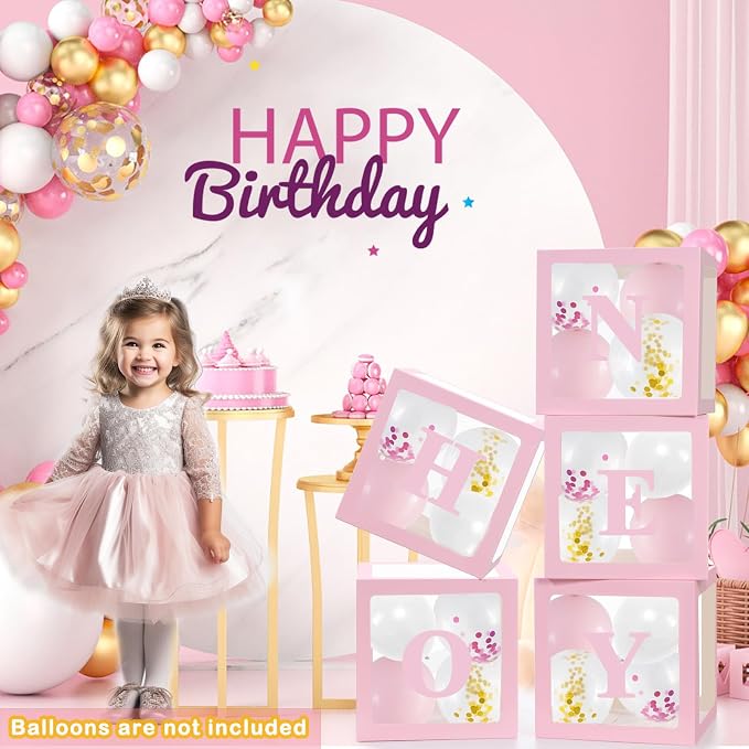 Pink Transparent Balloon Boxes - Image 3