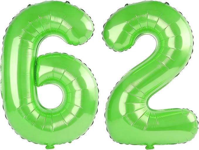 40 Inch Number 62 Balloons for 62nd Birthday Party Decorations, 0-100 Fruit by FOBELEC
