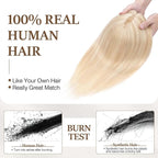 Rich Choices Hair Toppers for Women Real Human Hair 100% Human Remy Toppers with Thinning Hairs NO Bangs Clip in Hairpiece 4"x4.7"Lace Base 18 Inch #18P613 Ash Blonde Highlights Bleach Blonde