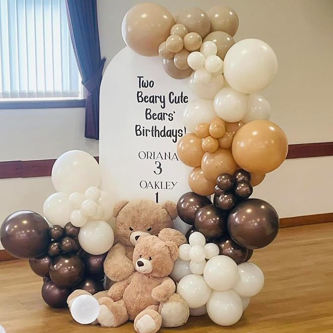 Brown Balloons, 12 Inch Retro Brown Sand White Cocoa Coffee Apricot Beige Nude - Image 7
