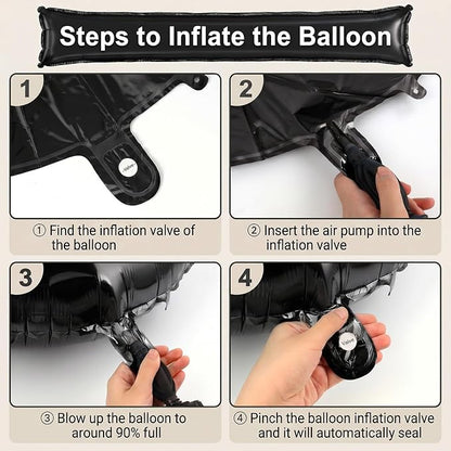 Black Number 1 Balloons 40 Inch Large Foil Balloons, Giant Number Balloon - Image 7