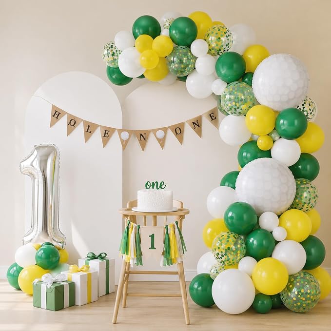 Golf Balloons, 12 Inch Green Yellow Balloons - Image 6